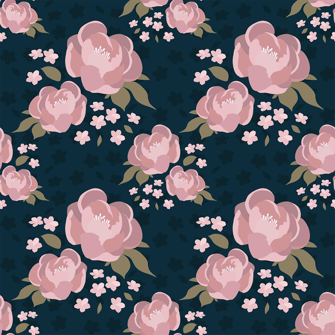 Brooklyn Navy Floral Wallpaper