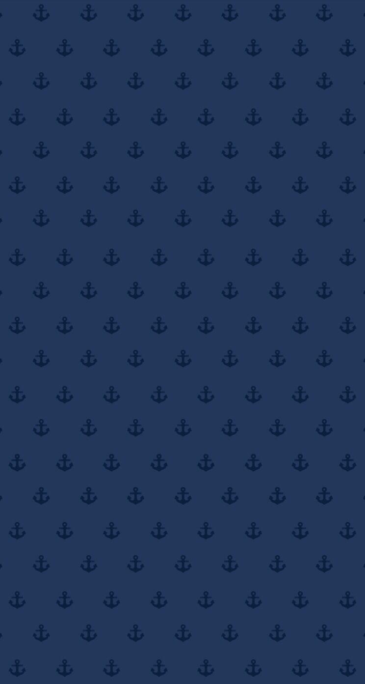 Navy blue mini ditsy anchors iphone wallpaper background phone lock