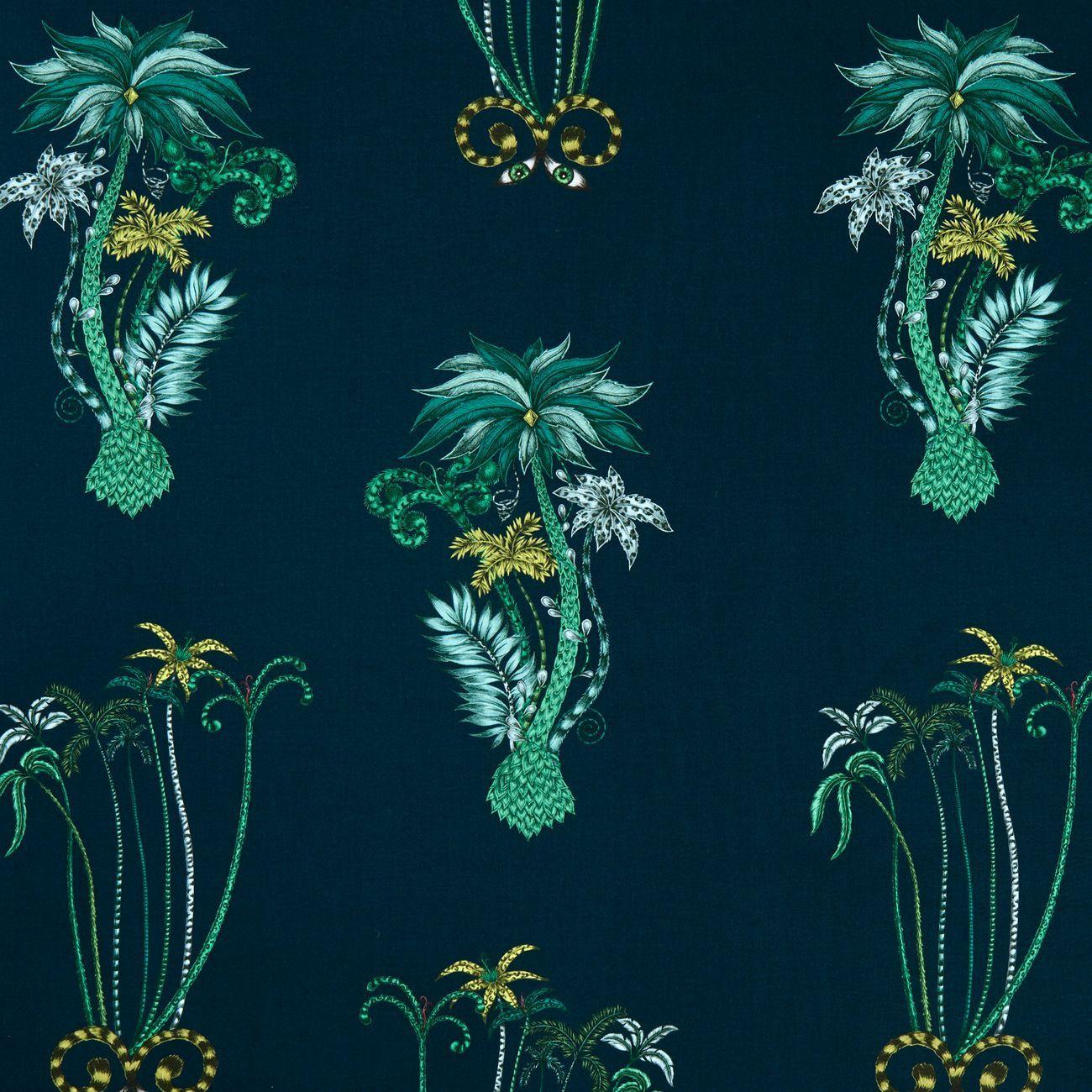 Clarke & Clarke Jungle Palms Wallpaper in Navy