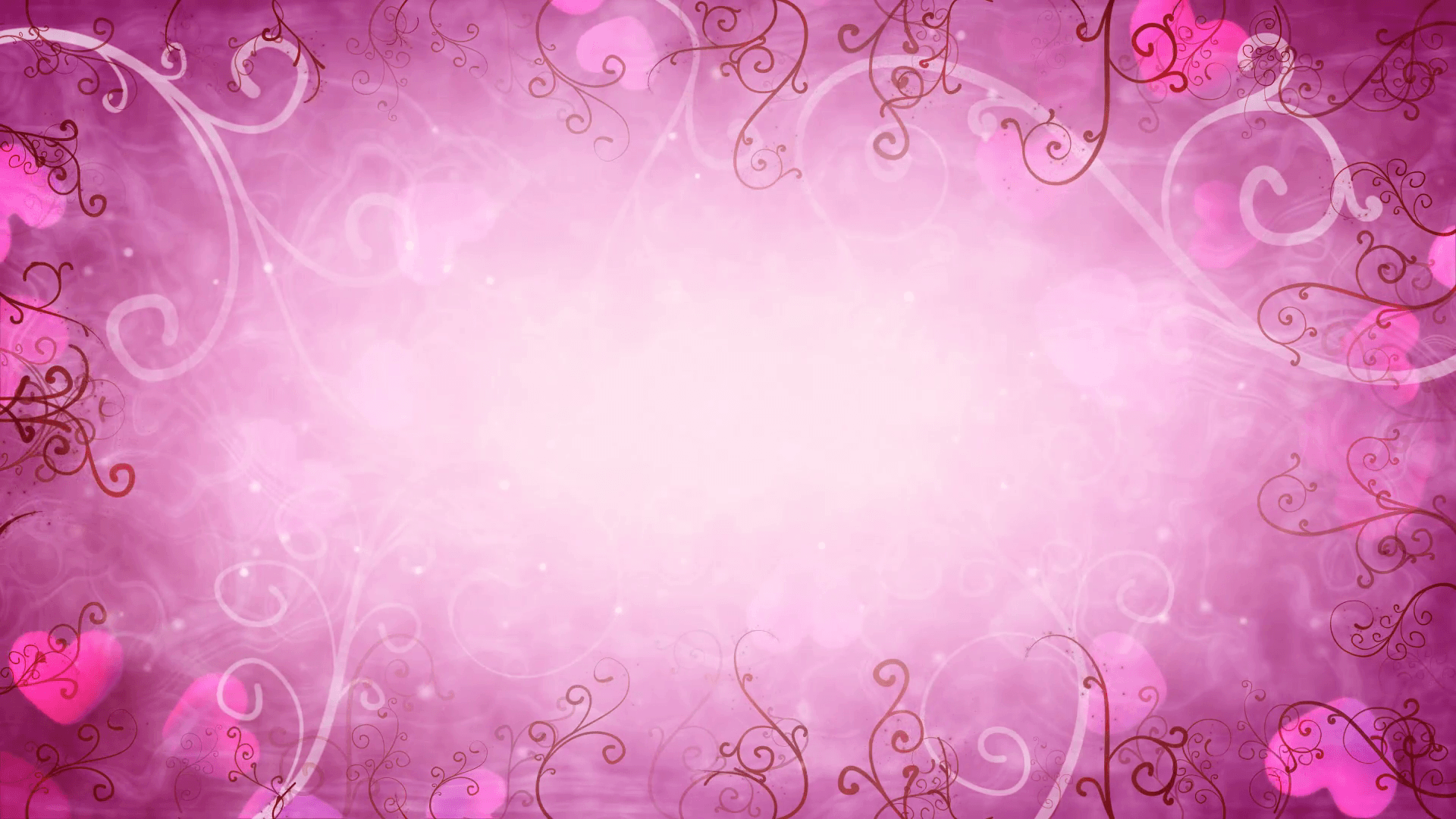 hearts and flourishes loop romantic background Motion Background