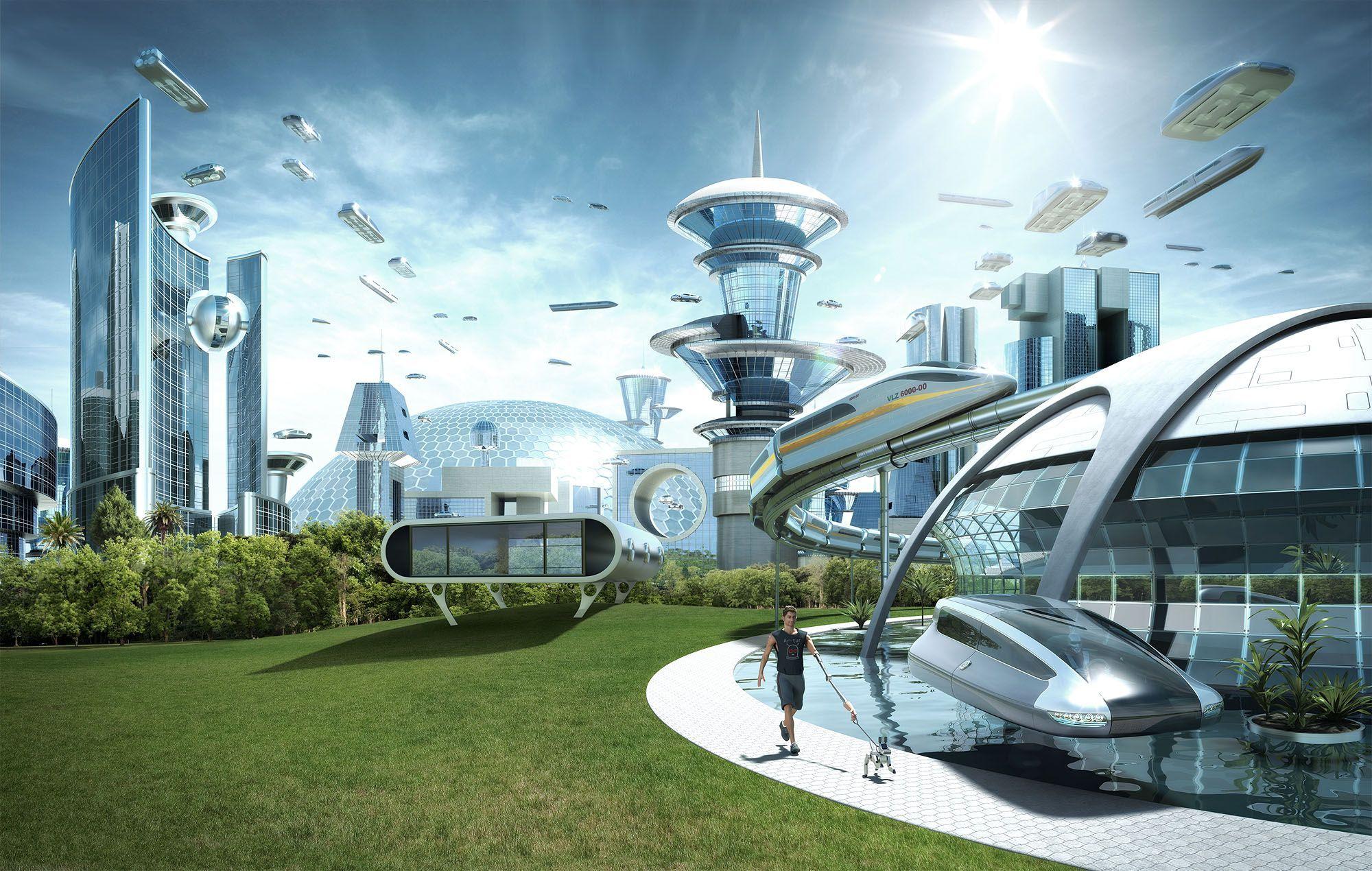 Futuristic Sci Fi City Cities Wallpaper Background. Futurist