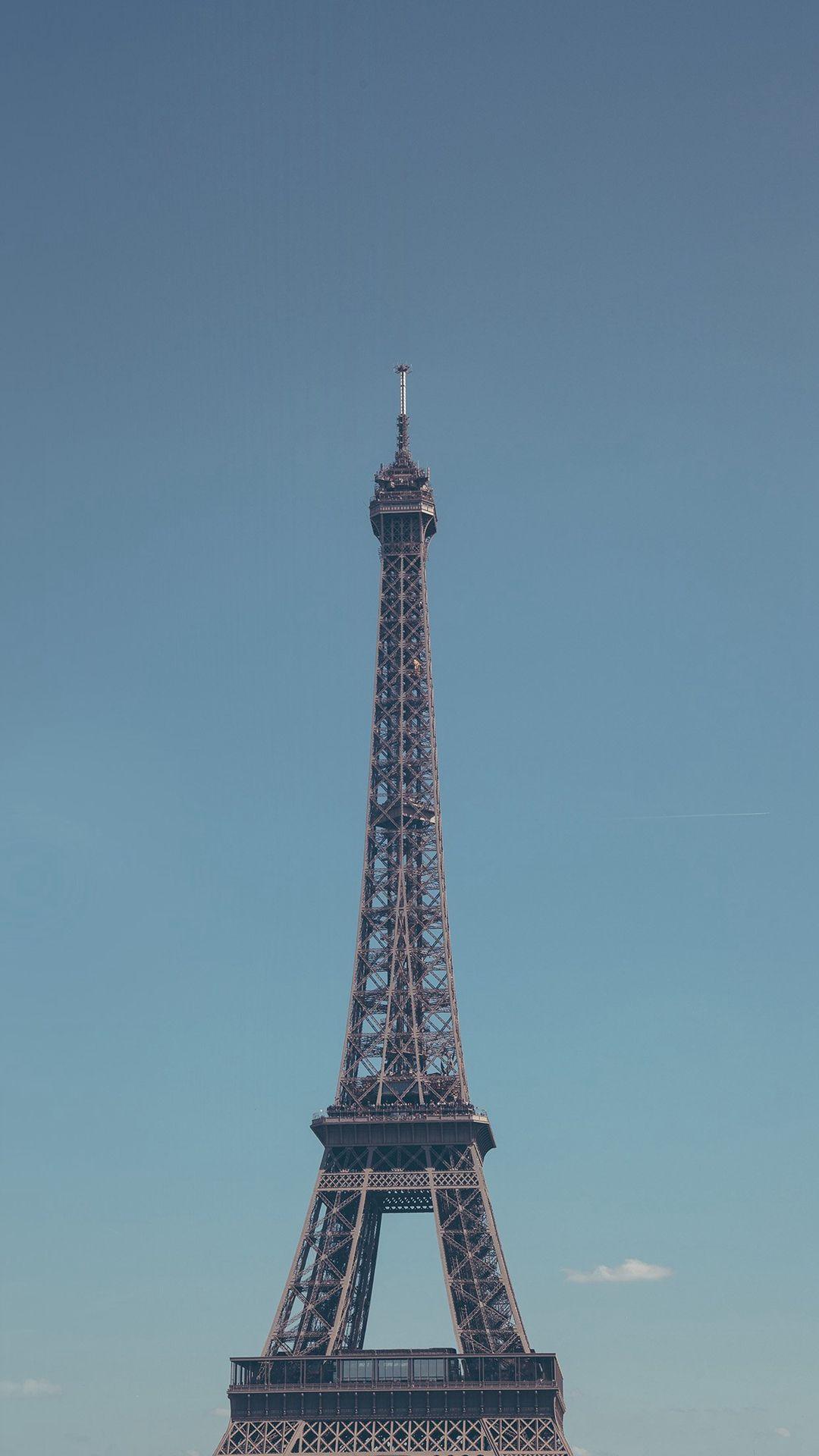 Eiffel Tower Paris City Blue Sky #iPhone #plus #wallpaper