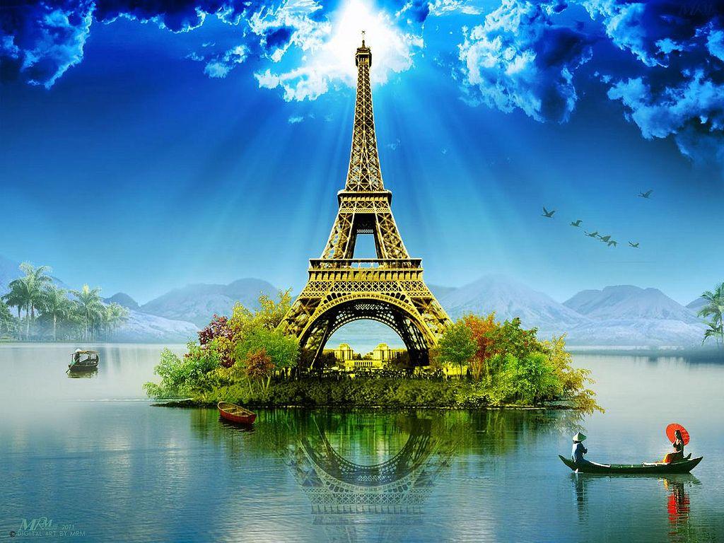 Paris Eiffel Tower Wallpaper Photo Manipulation By MRM
