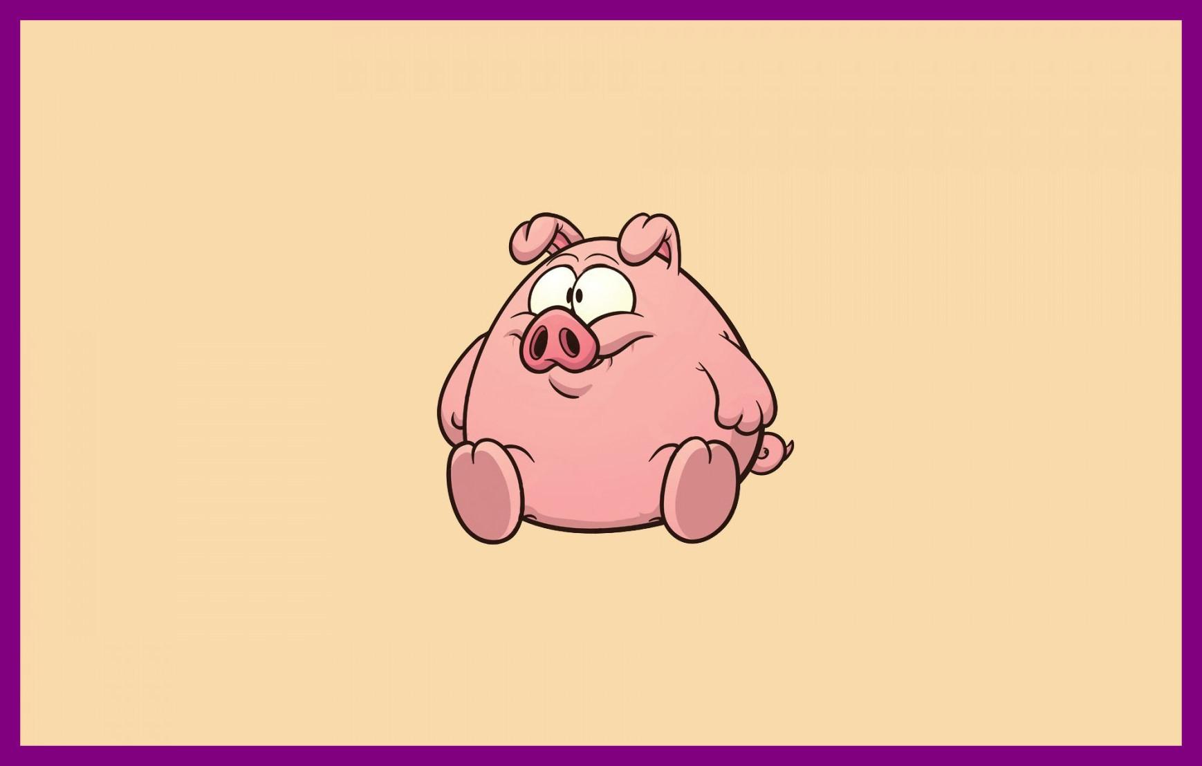 Best Sad Pink Cartoon Baby Piglet Sitting Cute Little Vector Image