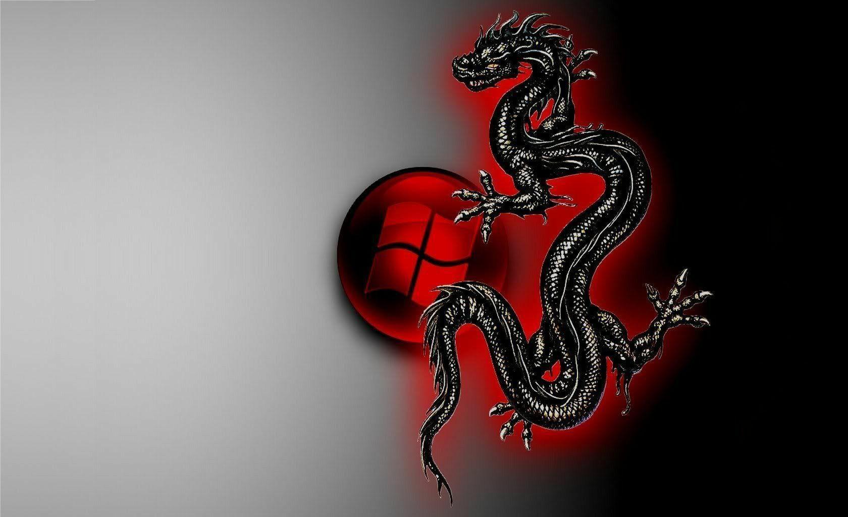 Black Red Dragon Wallpaper HD