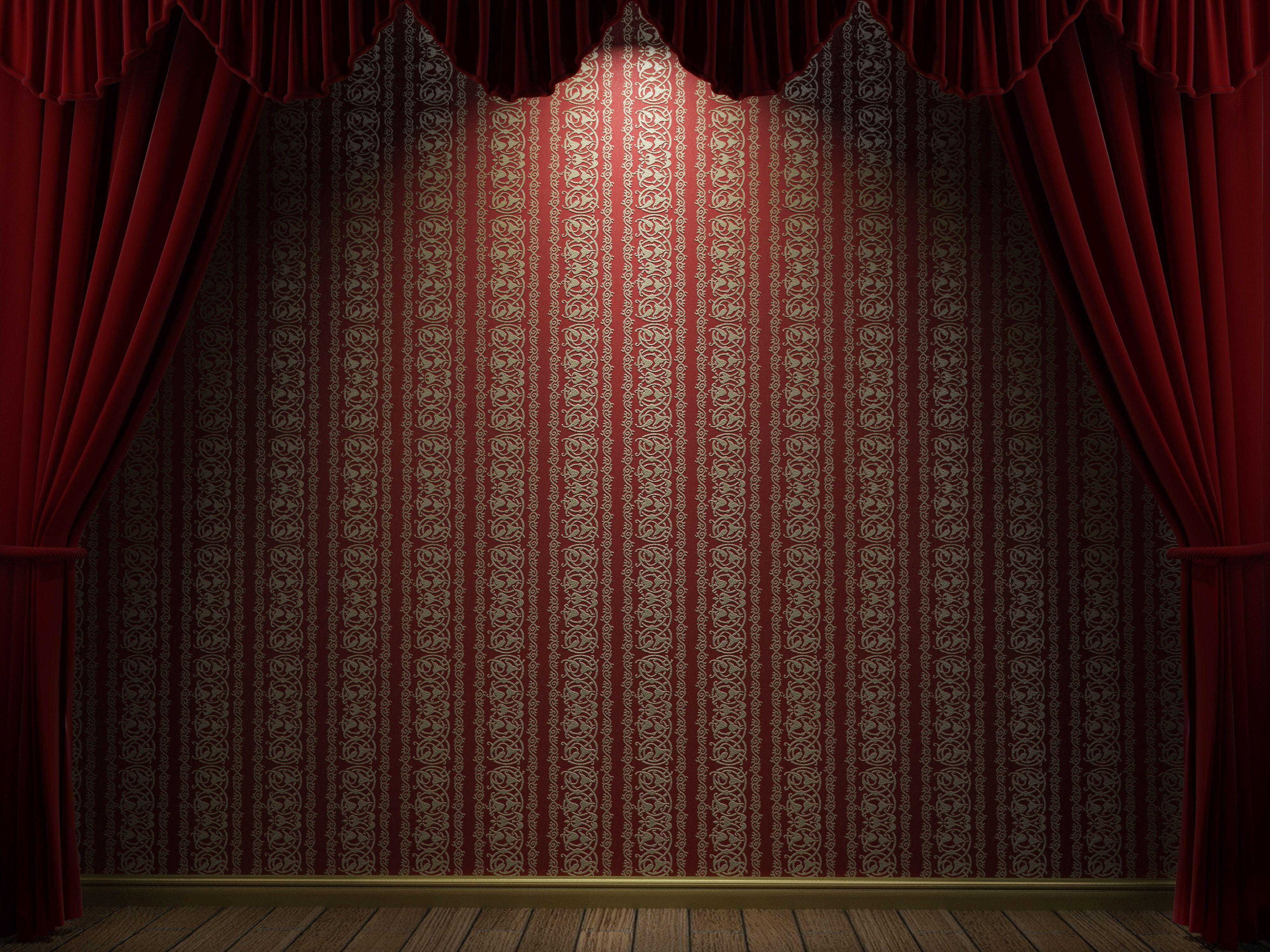 Stage with Red Curtains Background