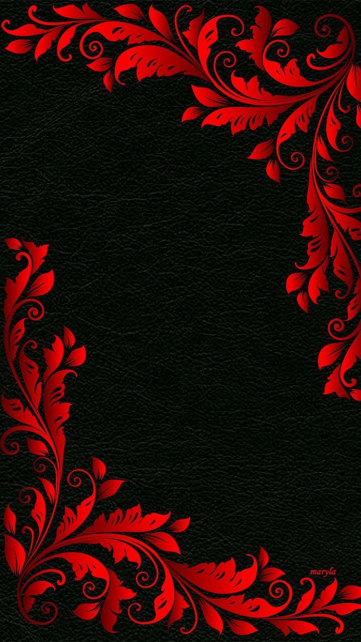 Download 720x1280 «red black floral abstract» Cell Phone Wallpaper