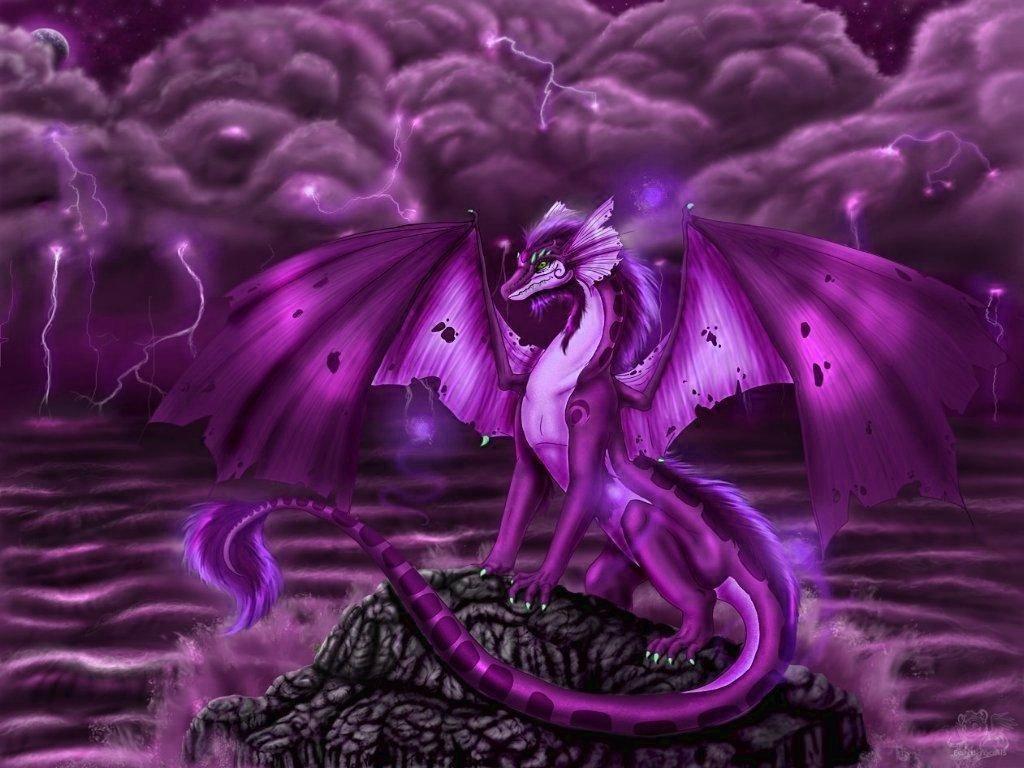 Purple Dragon Wallpaper. Dragons