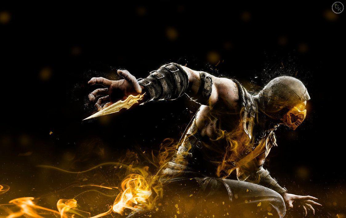 Mortal Kombat Scorpion Wallpaper Wallpaper. vinilo mando arcade