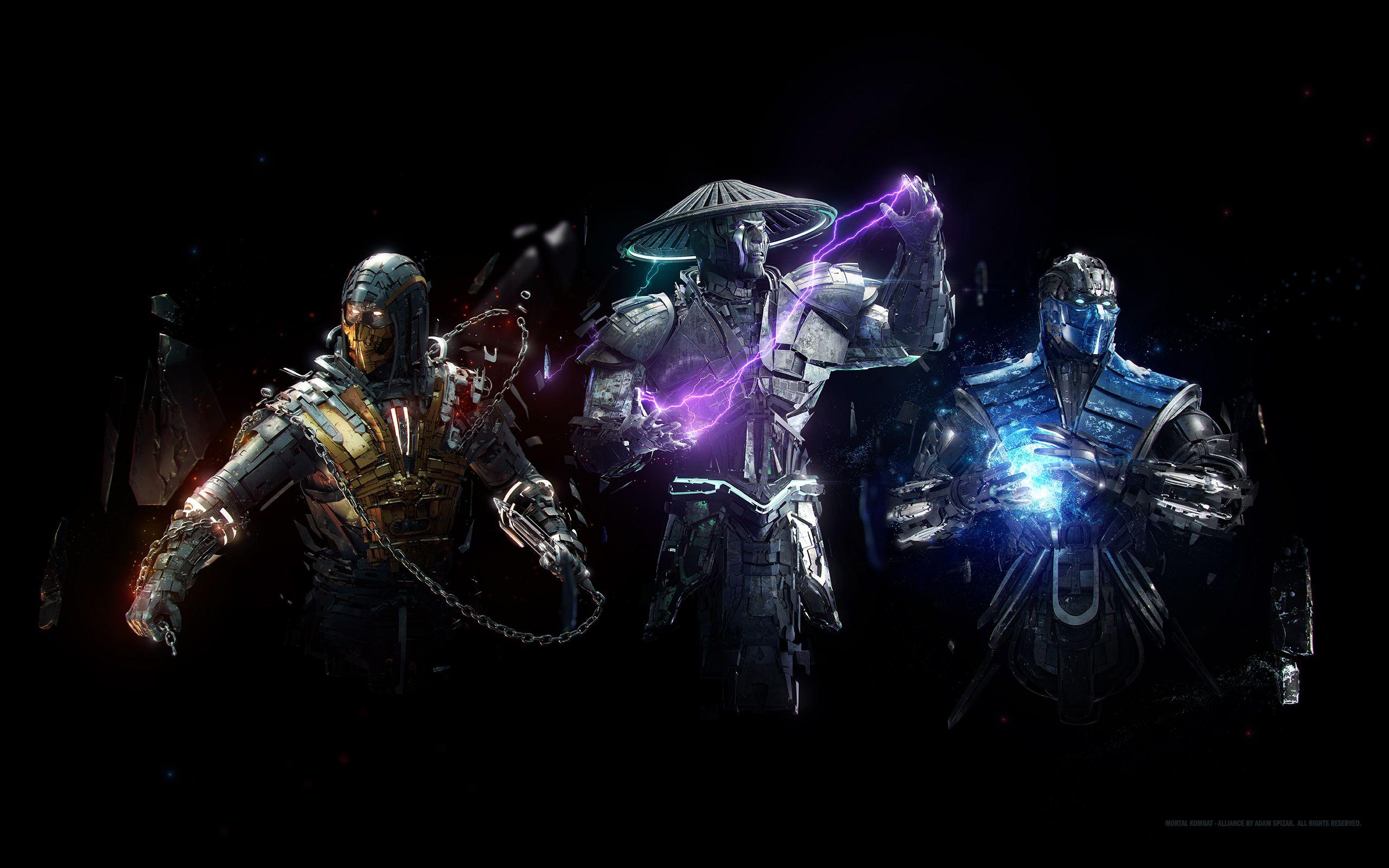 Scorpion Raiden Sub Zero Mortal Combat Wallpaper. HD Wallpaper