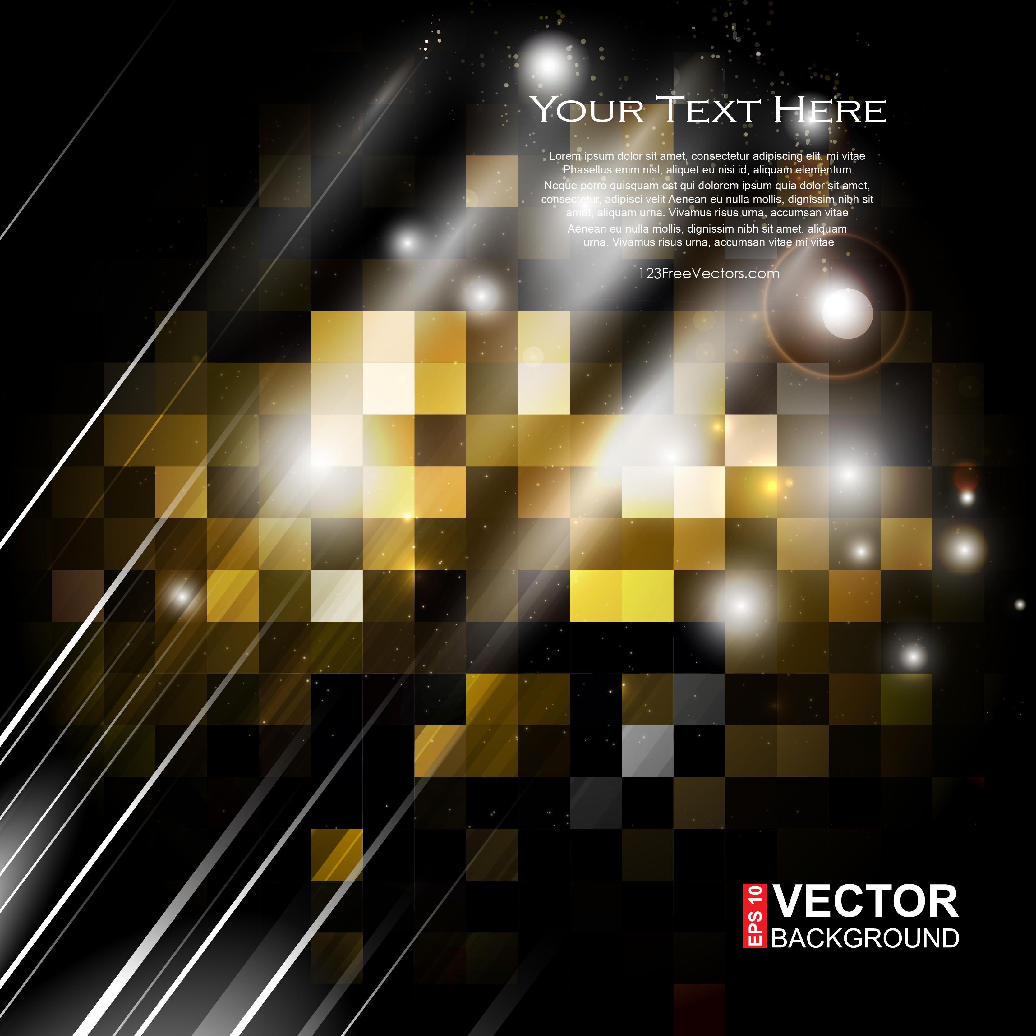 Black Gold Abstract Square Background VectorFreevectors