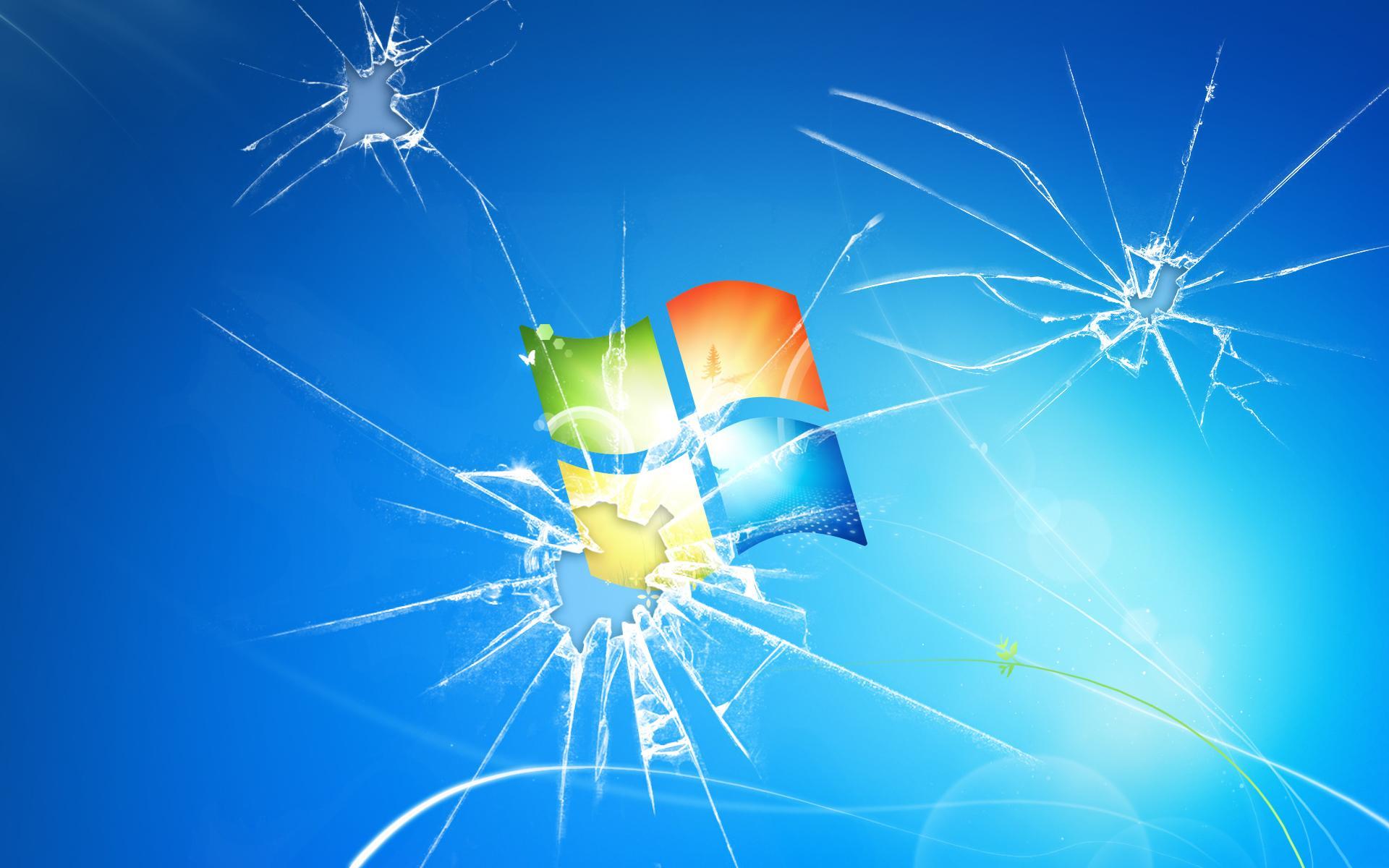 Windows 7 Broken Screen Desktop Wallpaper, Brands Wallpaper