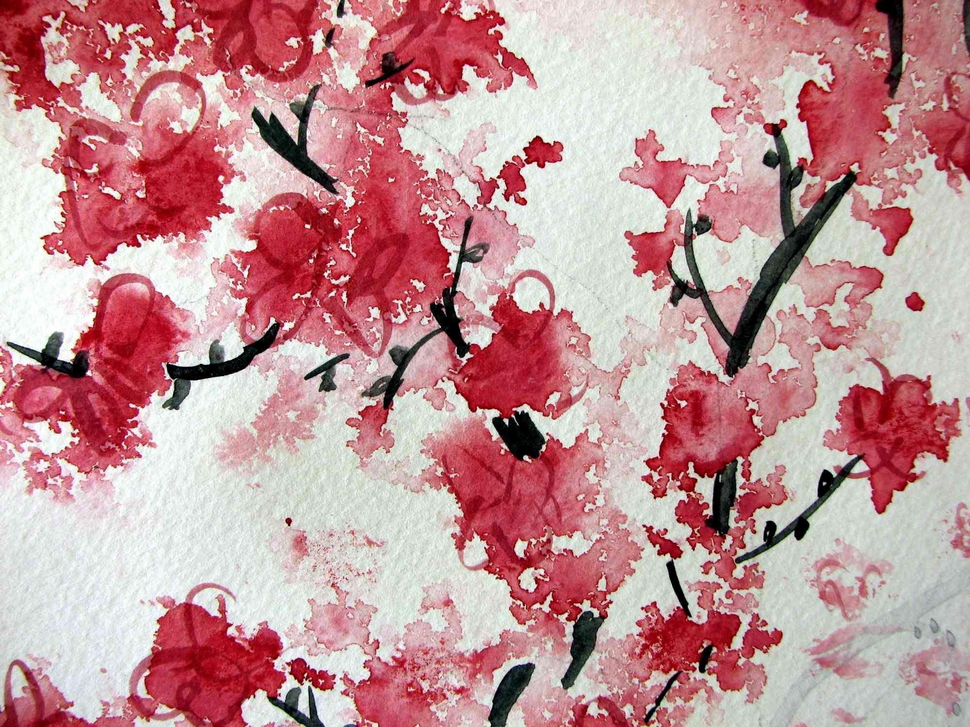 Cherry Blossom Painting Wallpapers Wallpaper Cave