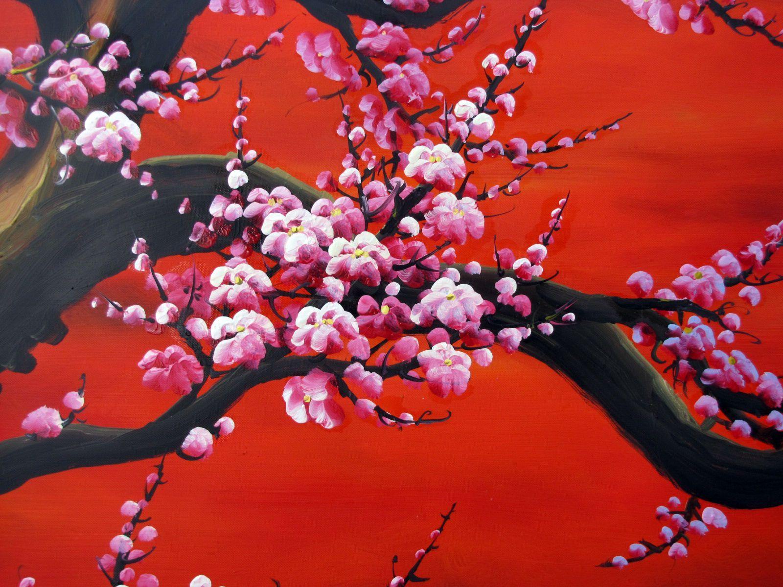 726 Cherry Blossom Painting (1600×1200). Cherry Blossom