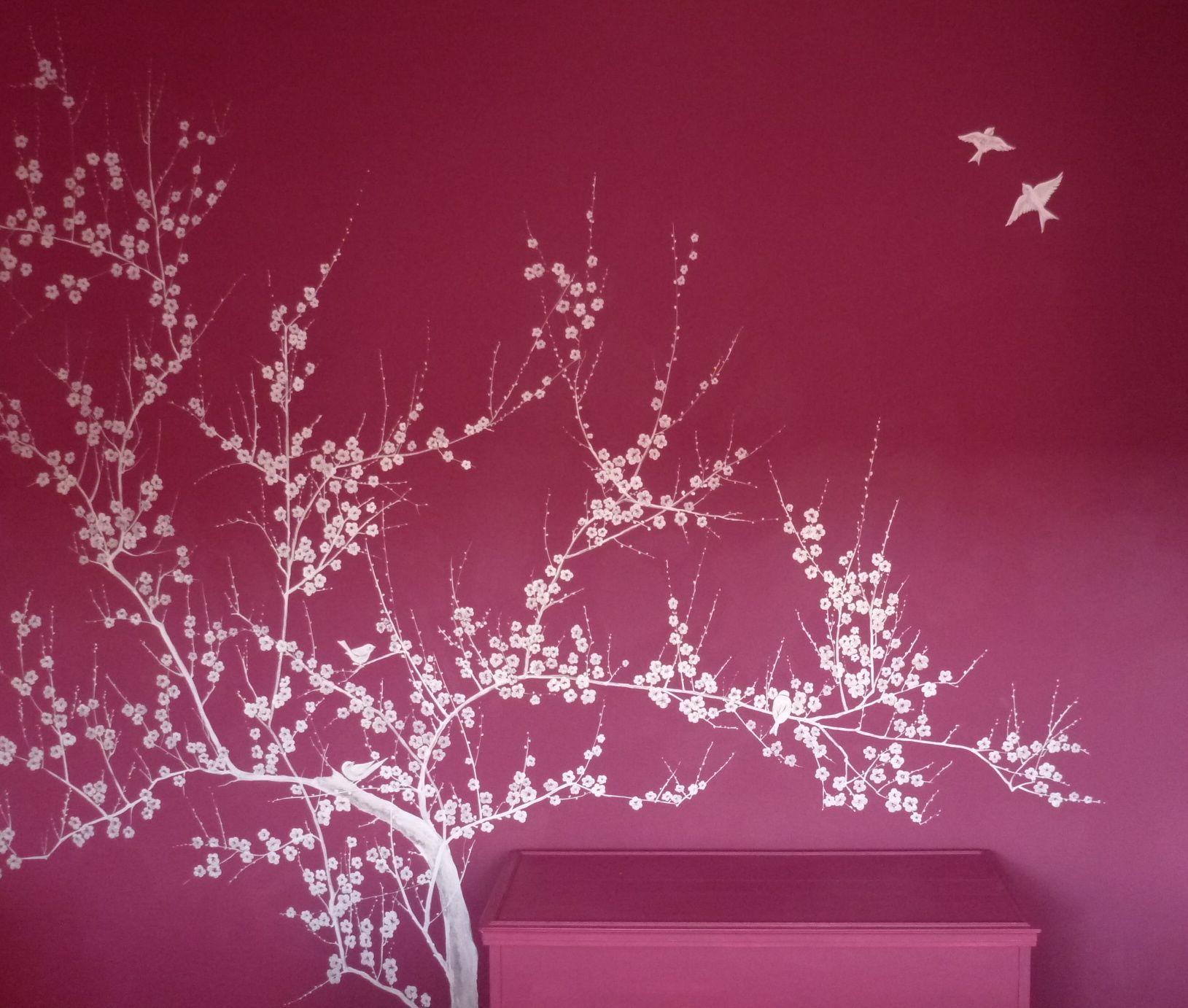 Inspiring Decoration Amazing White Cherry Blossom Chinoiserie