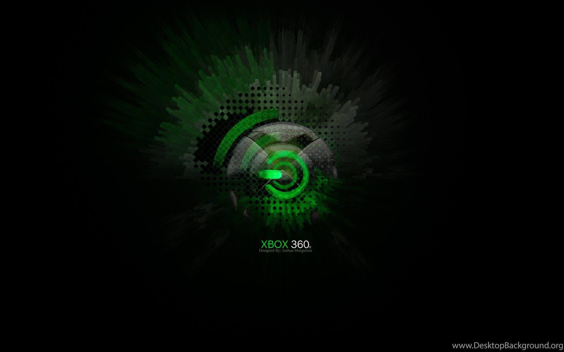 Wallpaper: XBOX Computer, Black Background, Green Switch