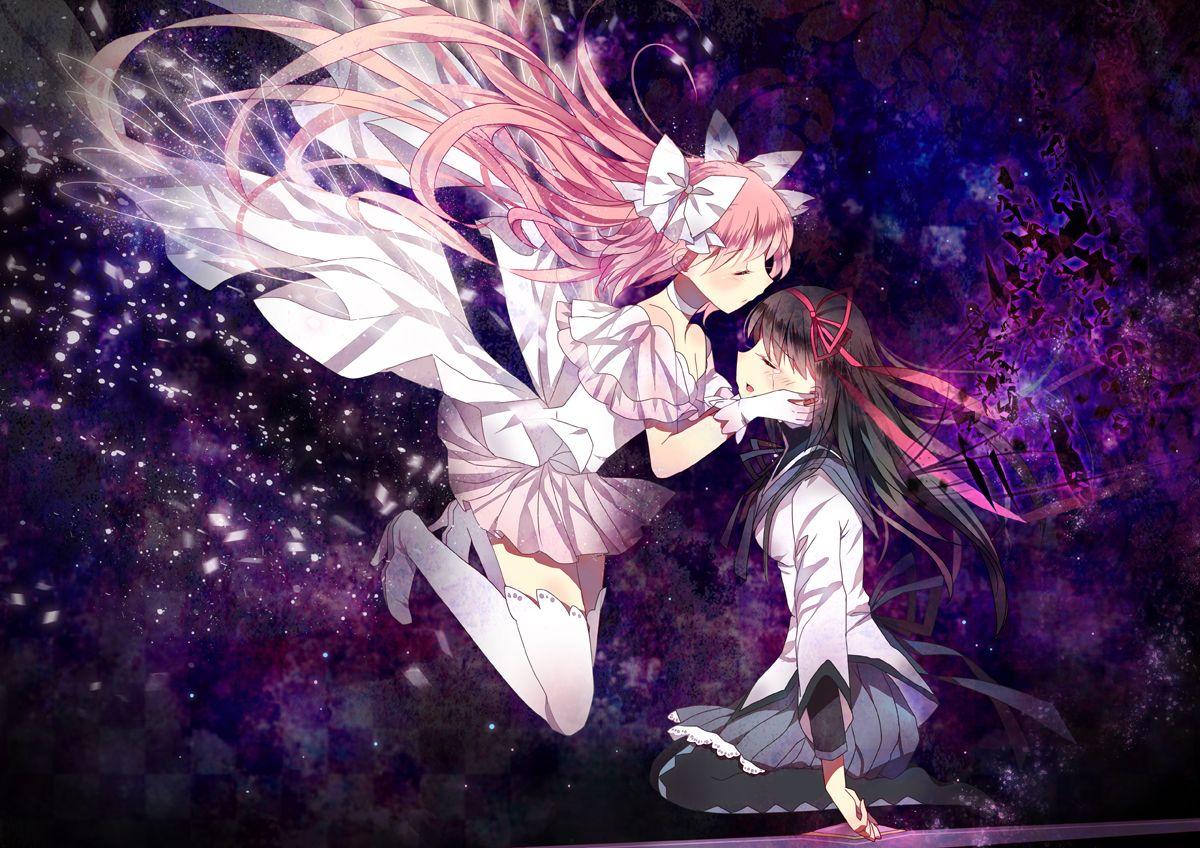 Homura x Madoka image Homura and Madoka HD wallpaper and background