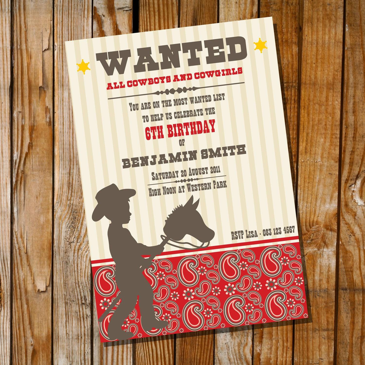 New Cowboy Party Invitations To Create Your Own Party Invitation