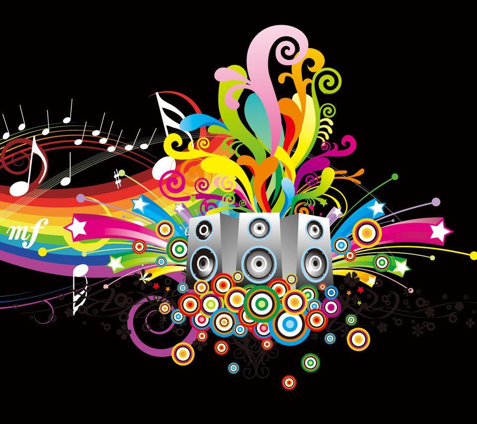 Rainbow Music Notes Background HD Wallpaper, Background Image