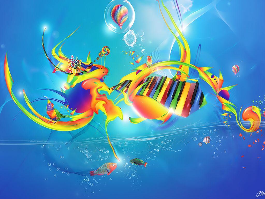 Colorful Music Notes Clipart HD Wallpaper, Background Image