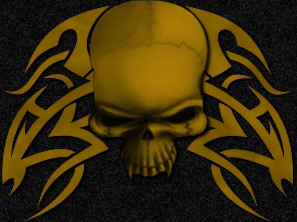 Tribal Skull in Yellow
