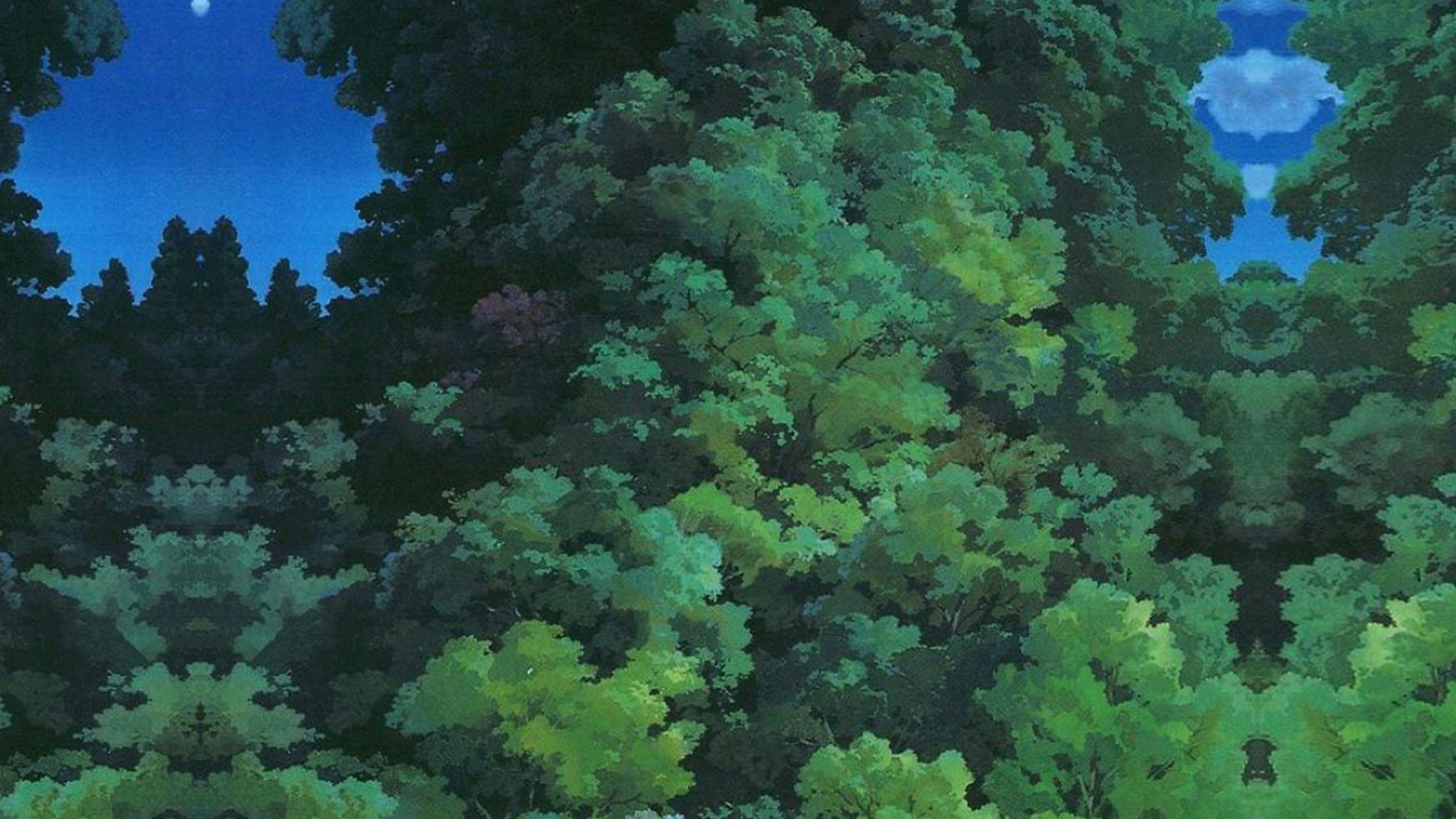 Studio Ghibli Tree Green Art Illustration Love Anime Wallpaper