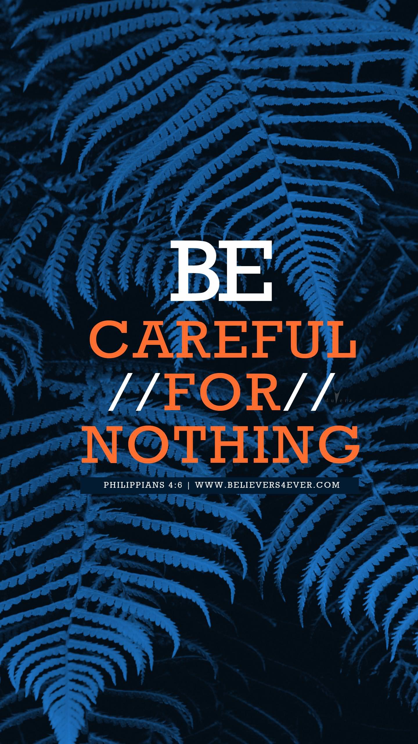 Be careful for nothing
