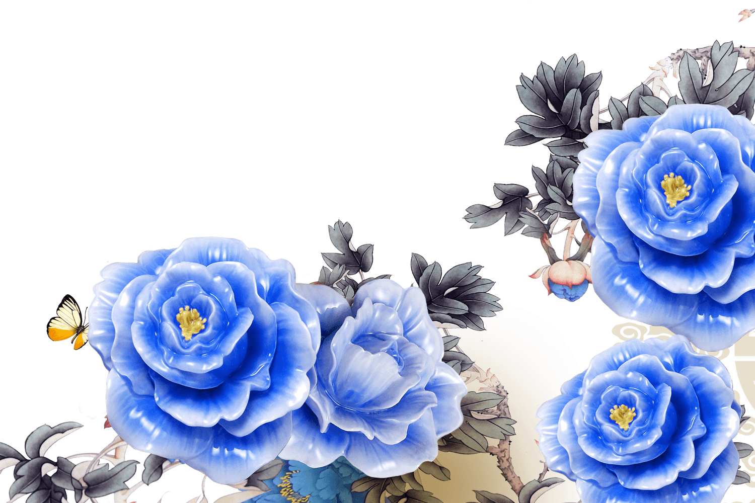 Blue rose Peony Wallpaper peony 1500*1000 transprent Png Free