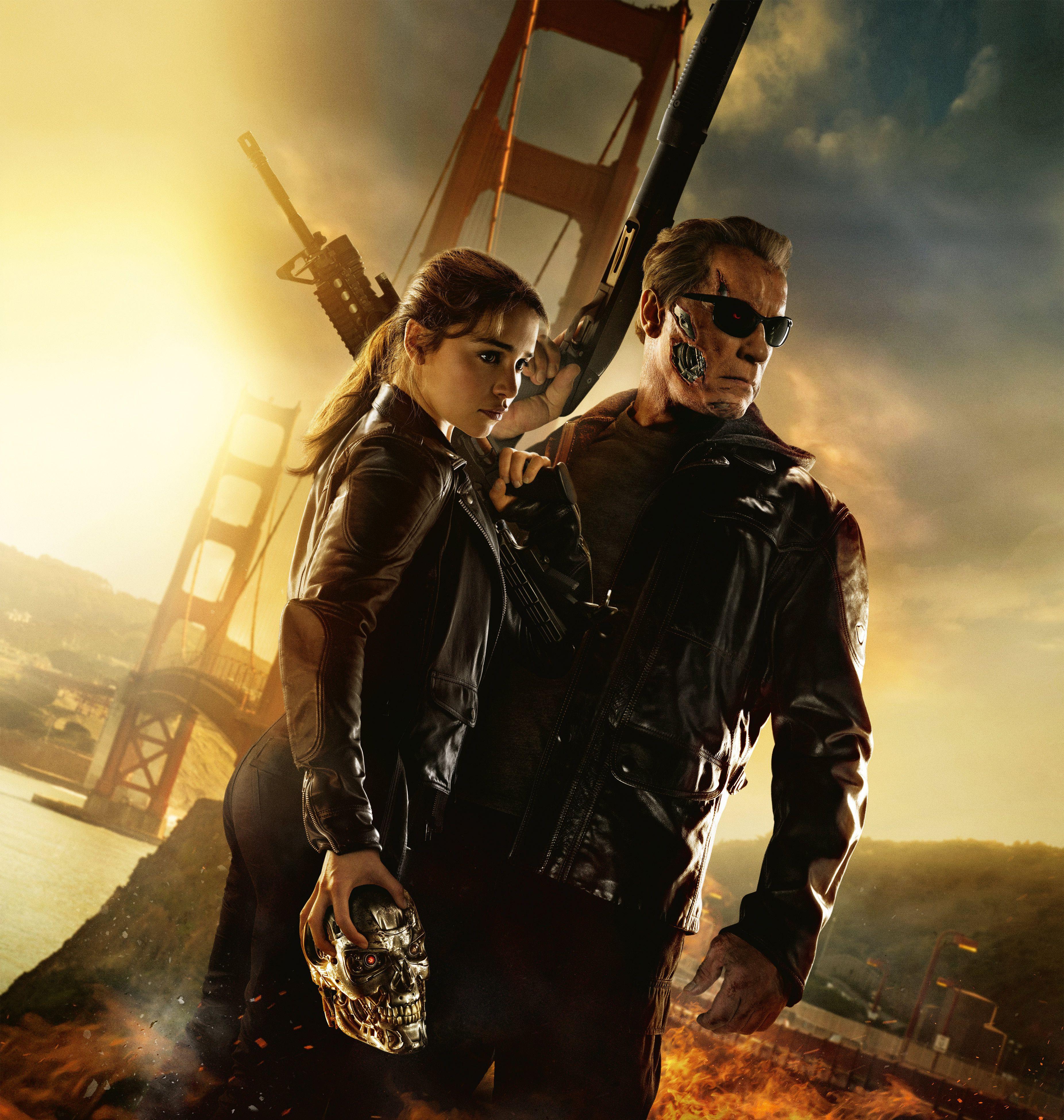 Wallpaper Terminator Genisys, Emilia Clarke, Arnold Schwarzenegger