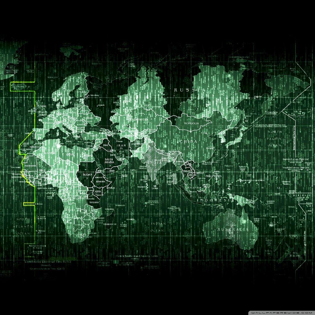 Matrix Code World Map ❤ 4K HD Desktop Wallpaper for 4K Ultra HD TV