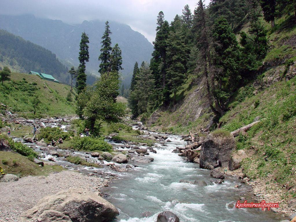 Lakes: Health Giving Water Stream Green Kashmir Mountains Background