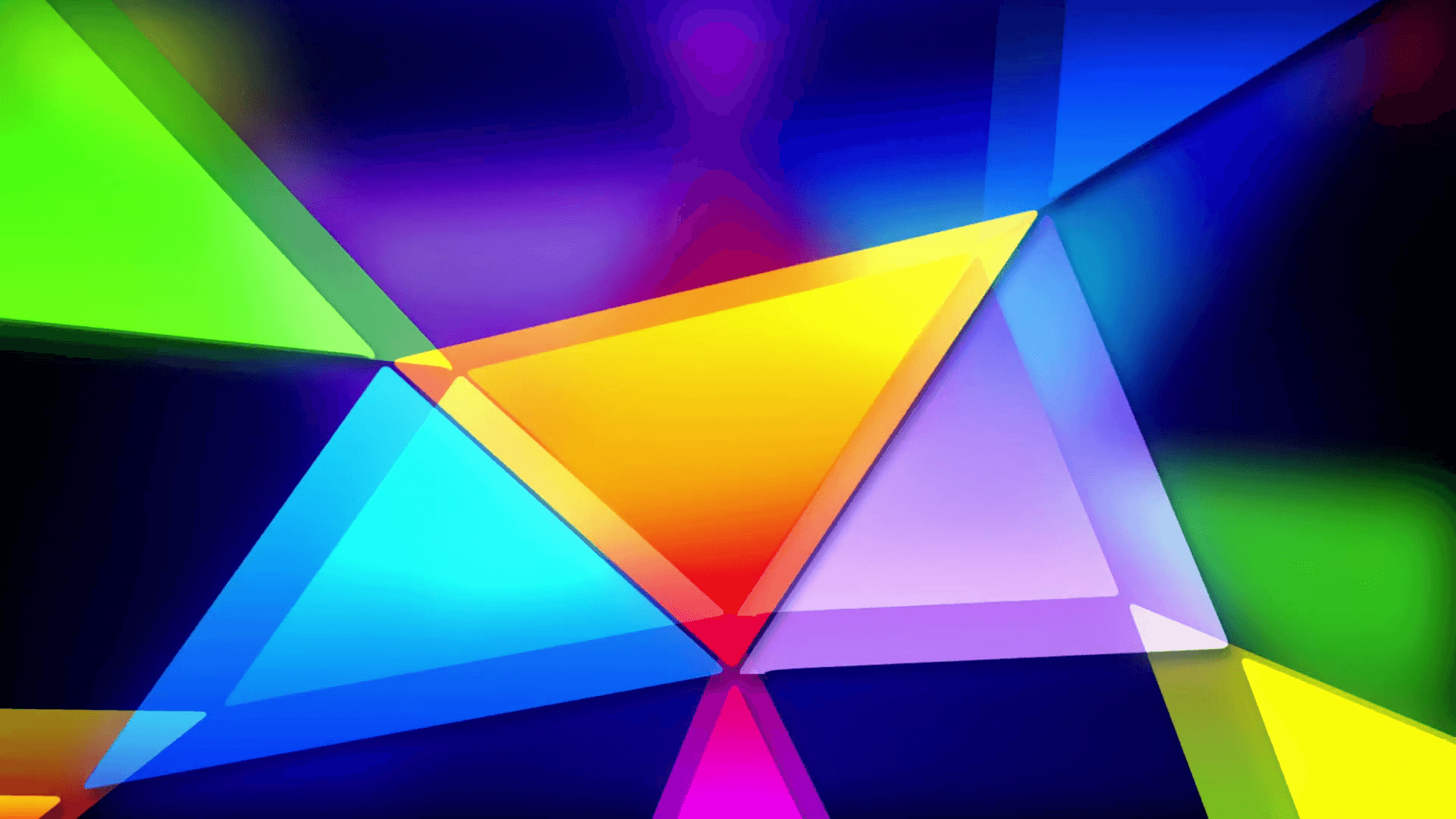 Abstract colorful triangles background loop in a dynamic geometric