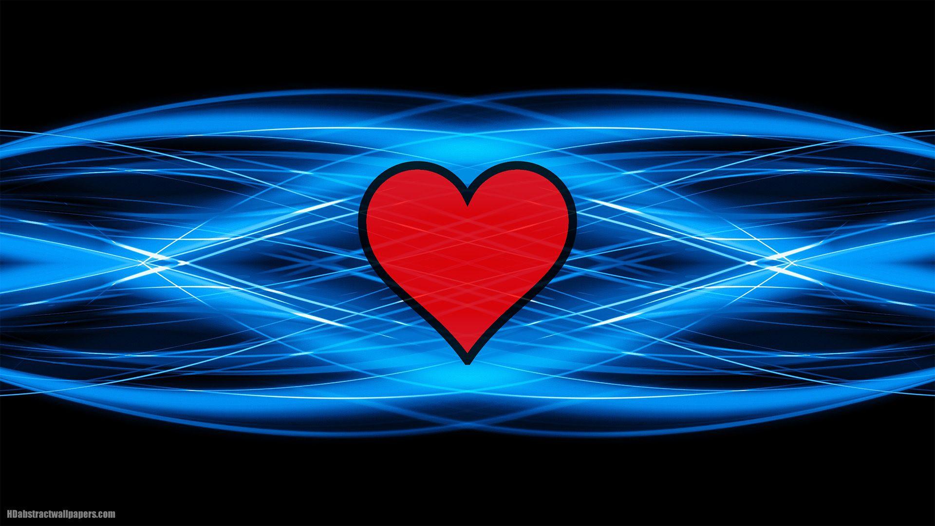 Black blue abstract background with red love heart. HD Abstract