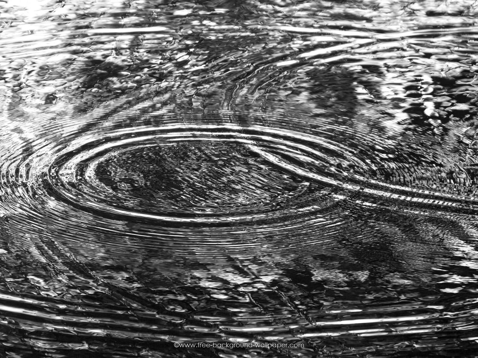 Circular Ripples on Water Black and White Background