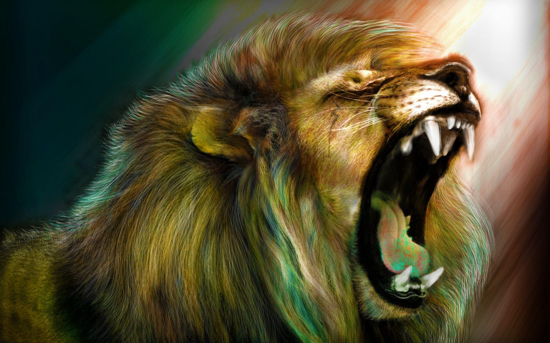 Creative & Graphics Roaring Lion wallpaper Desktop, Phone, Tablet