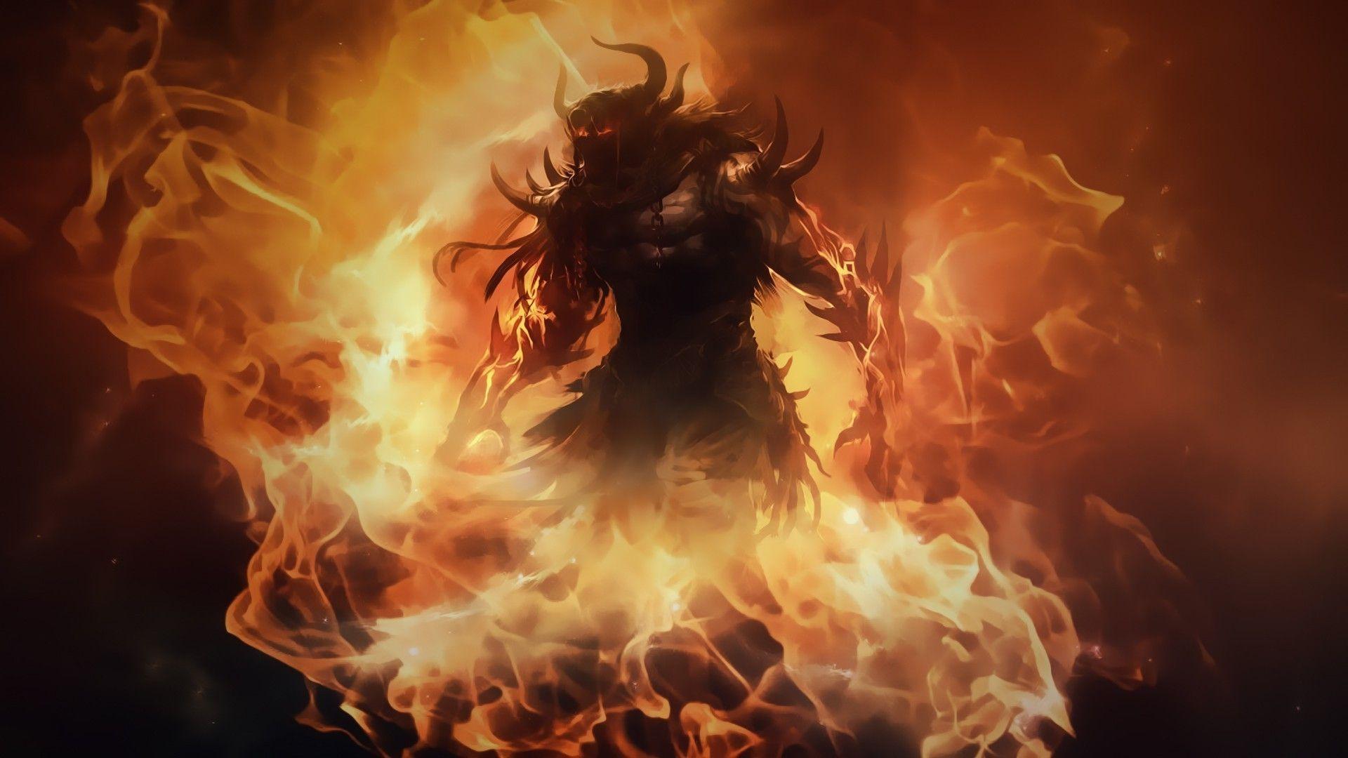 flaming demon