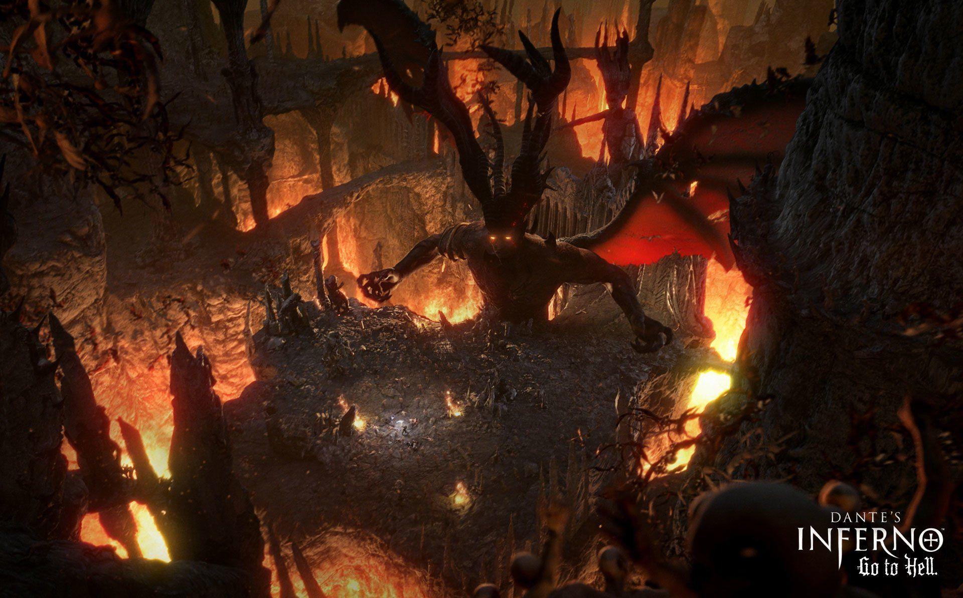 Download Dante's Inferno Hell Fire 4k window background wallpaper