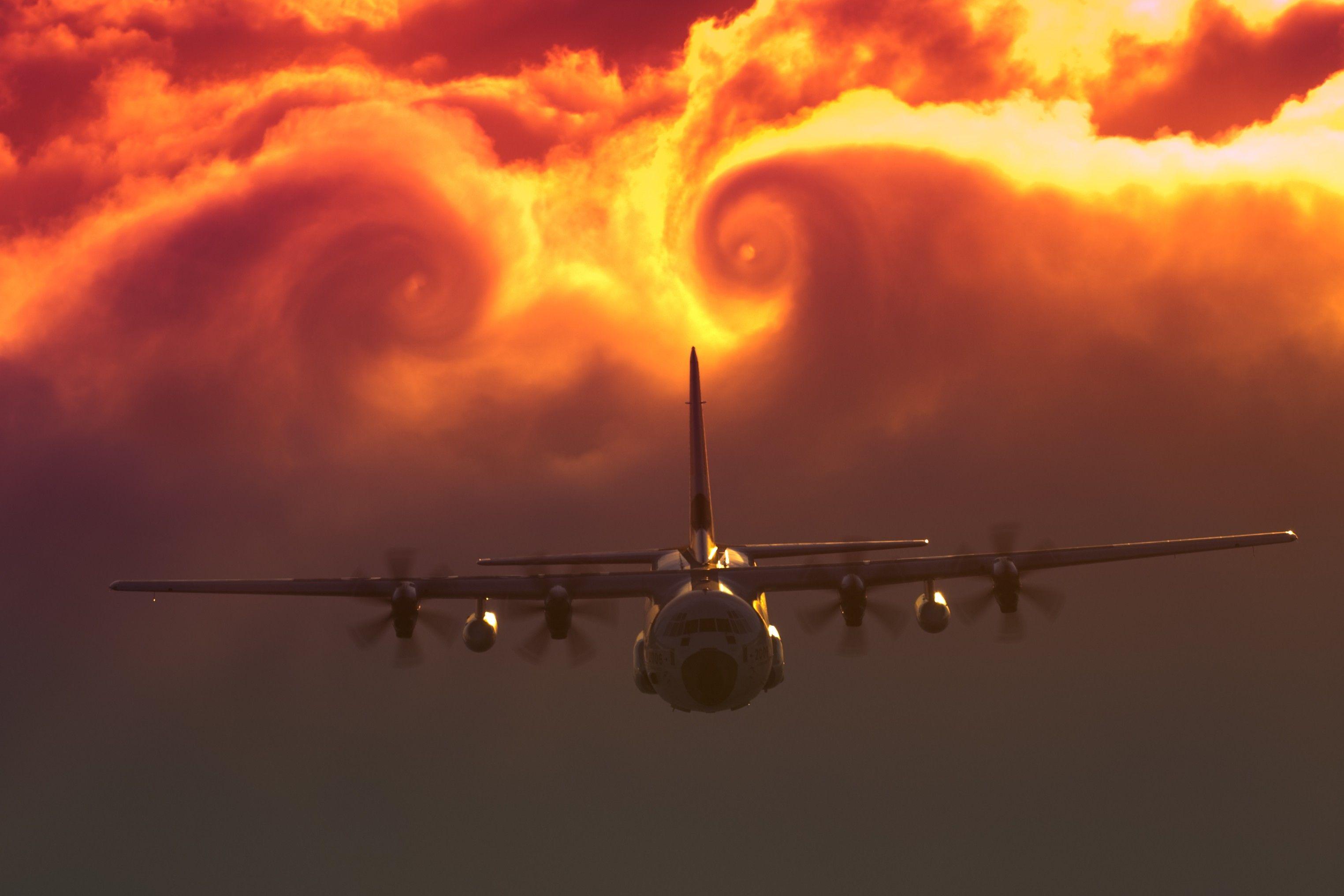 clouds, minimalistic, Hercules, artwork, c, ac130 wallpaper