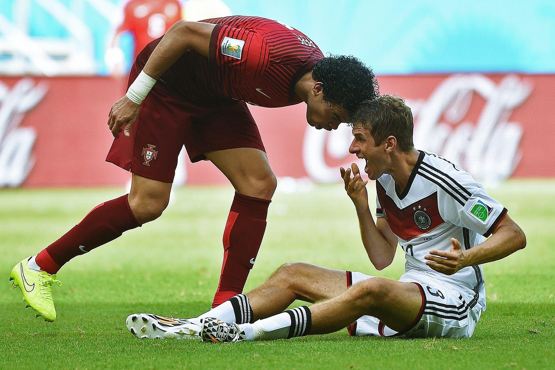 Portugal Vs Thomas Muller Pepe Germany World Cup 2014 Image. HD