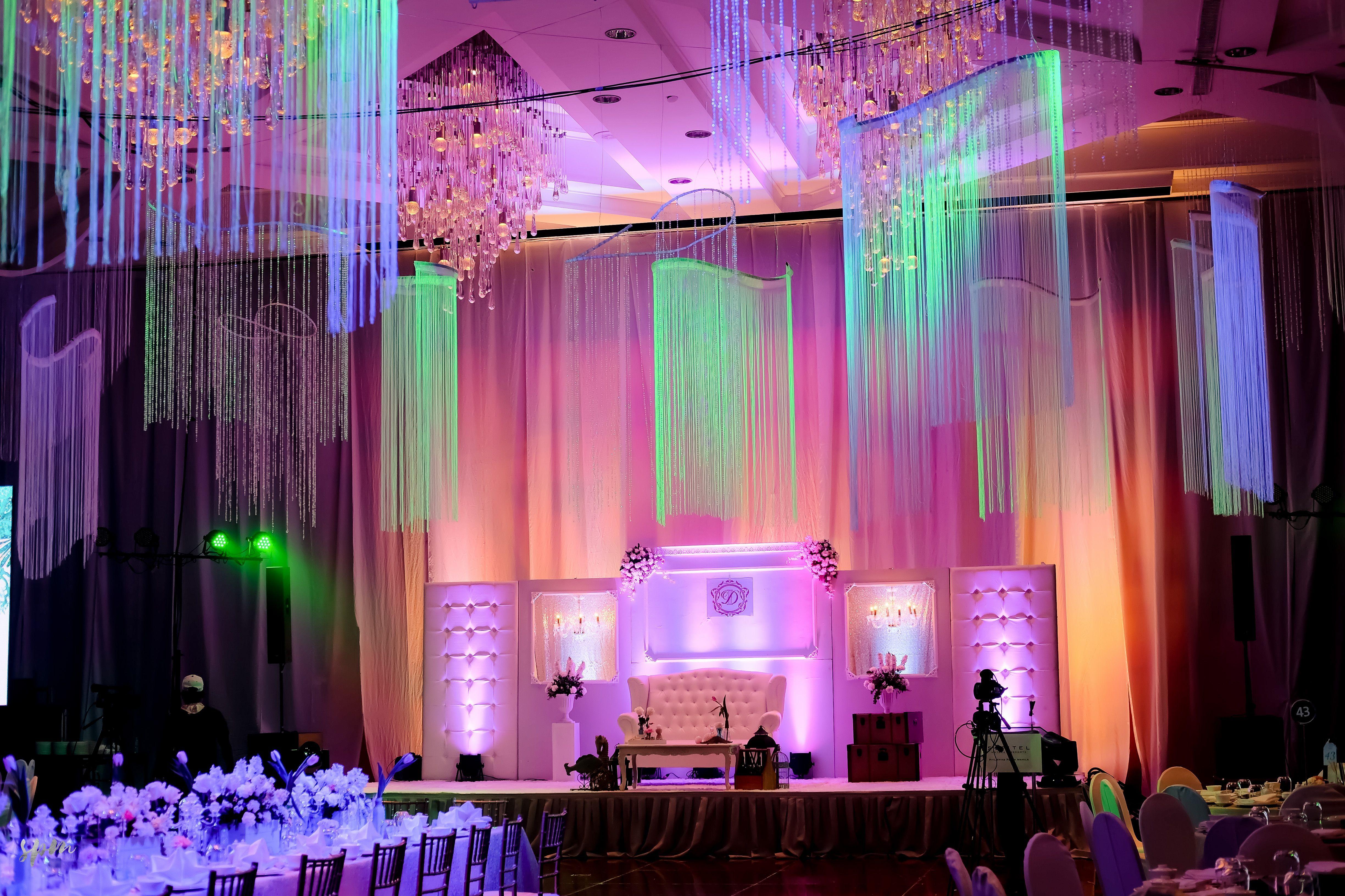 White elegance. Stage Backdrop and Ceiling Treatment