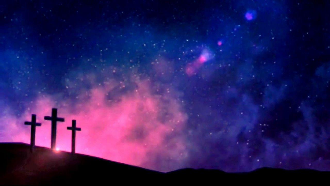 Christian Video Loop Background Cross with animated sky