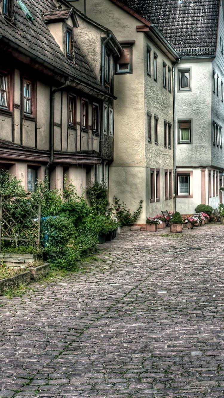 Old City Street Architecture iPhone 6 Wallpaper HD Download