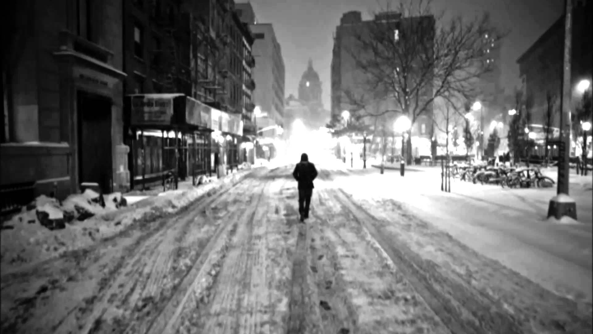 Walking Alone Winter Scene iPhone Wallpaper Download iPhoneD