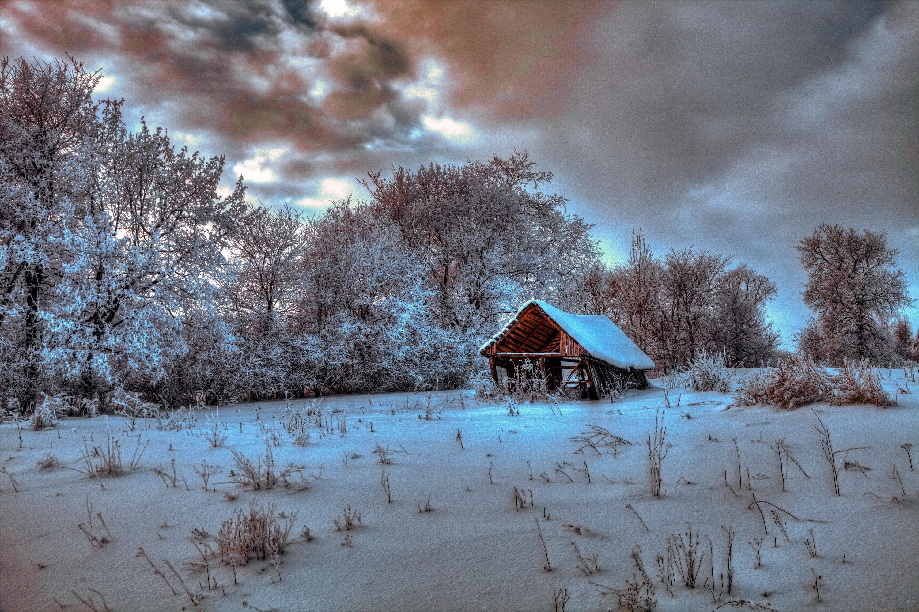 Winter: Beautiful Winter Cottage Quiet Serenity Hut Ice Lonely