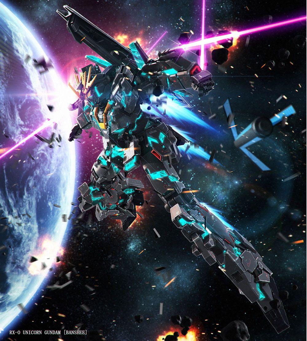 RX 0 Unicorn Gundam And Banshee Final Battle Ver Wallpaper Image