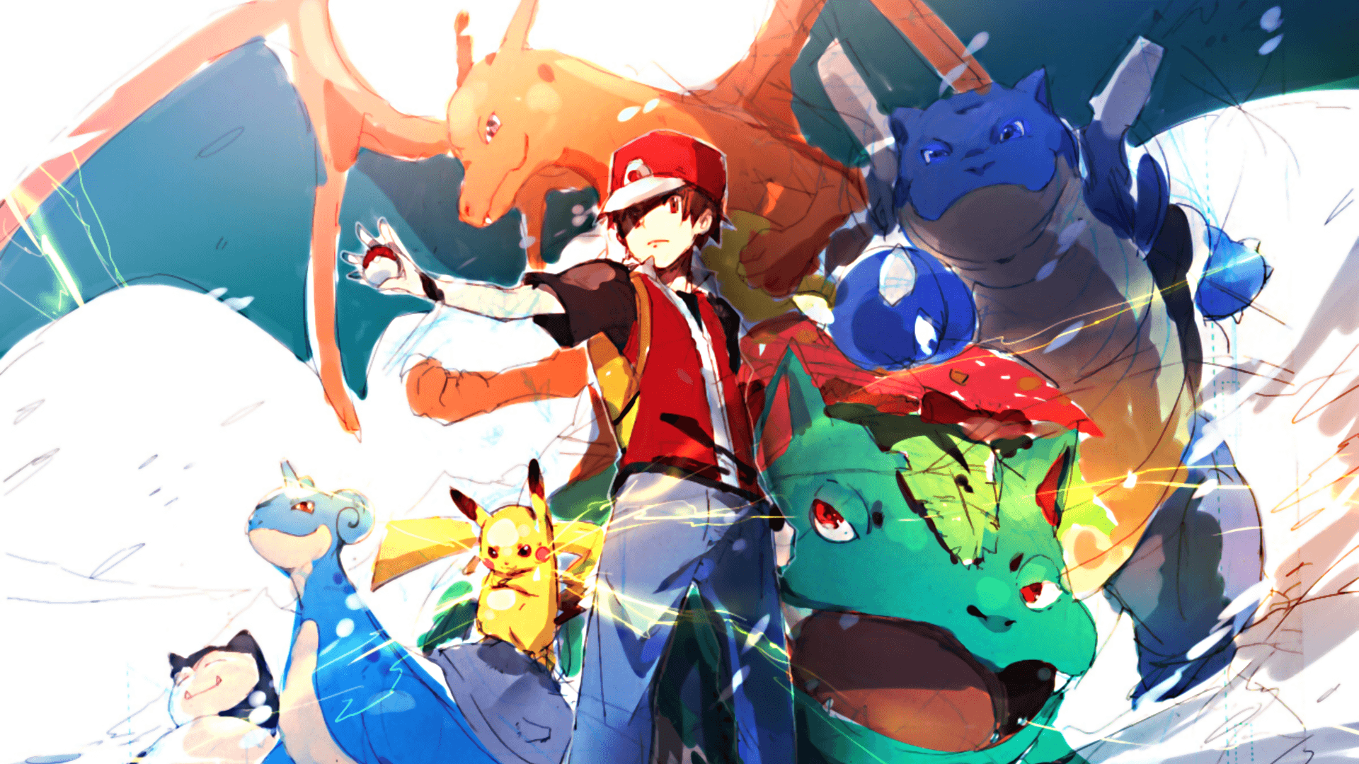 Pokemon Red and Friends HD Wallpaper