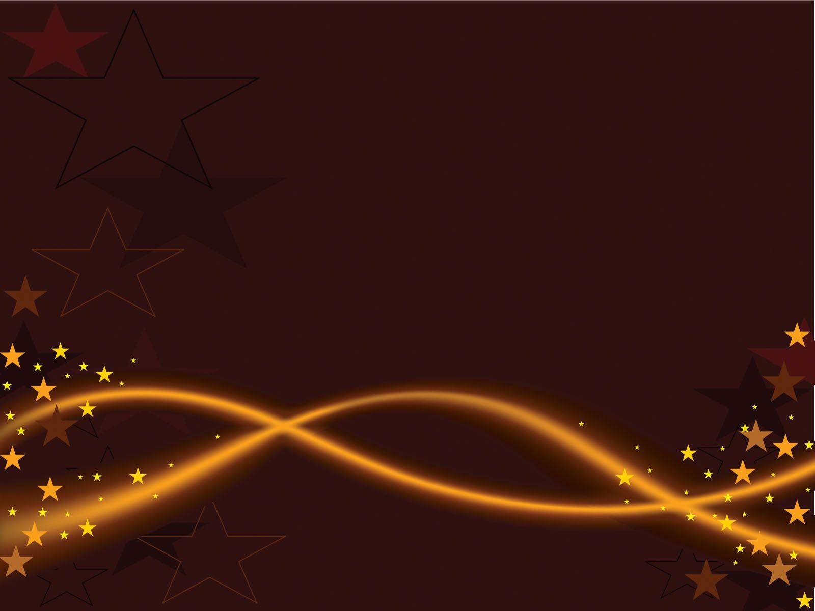 Golden Lines with Stars Powerpoint , Black