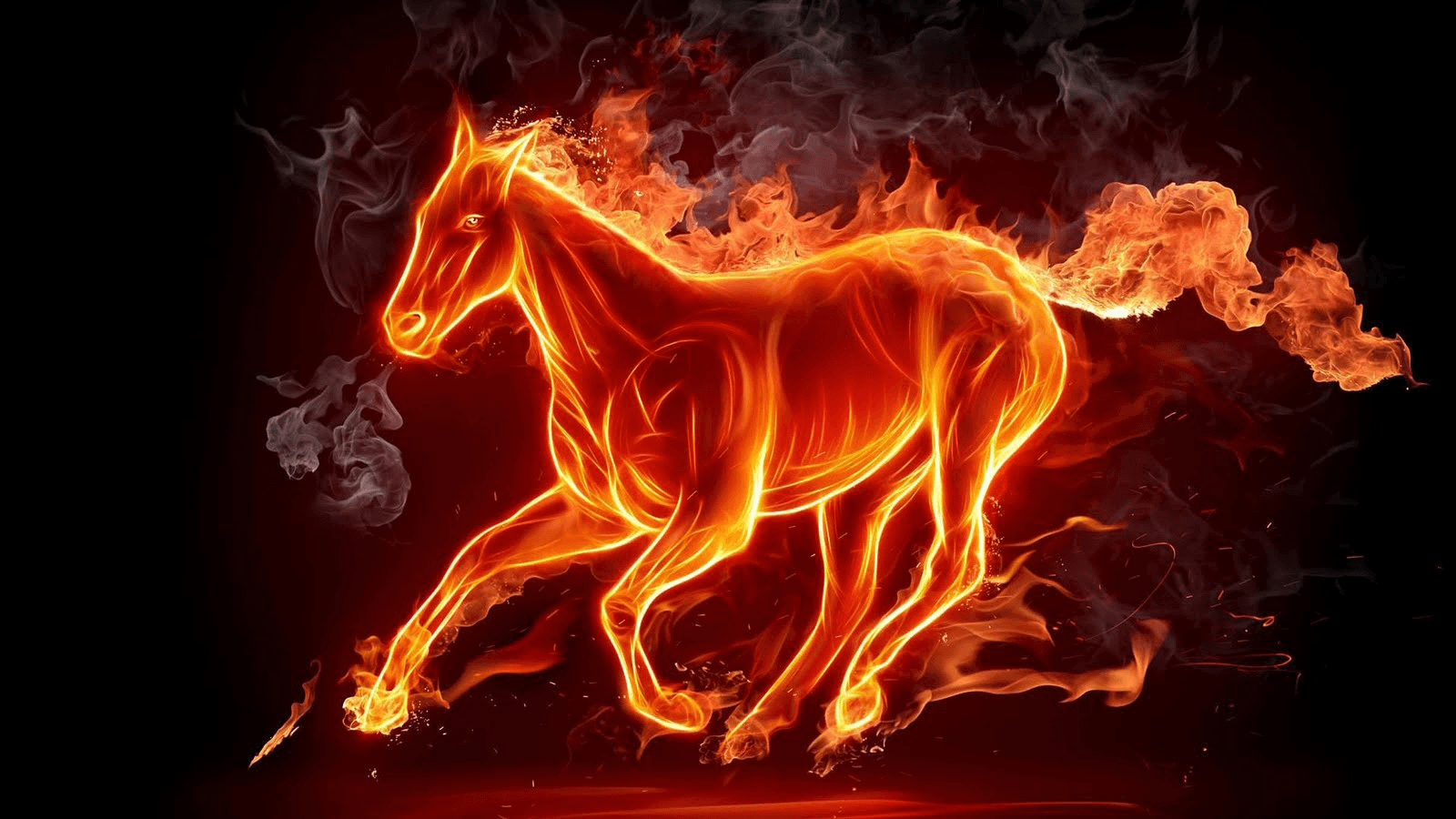 Burning Horse 3D Wallpapers