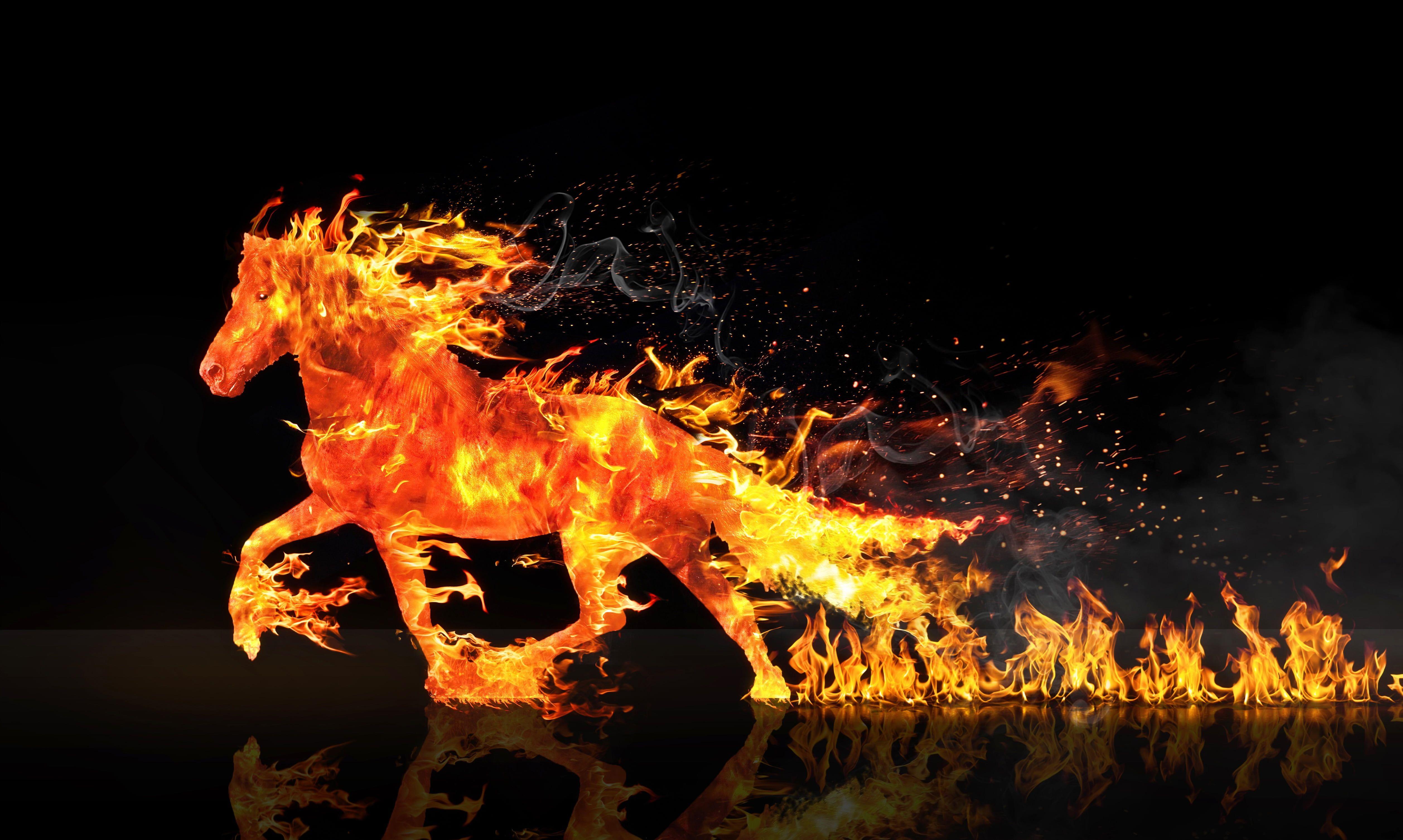 Galloping fire horse HD wallpapers