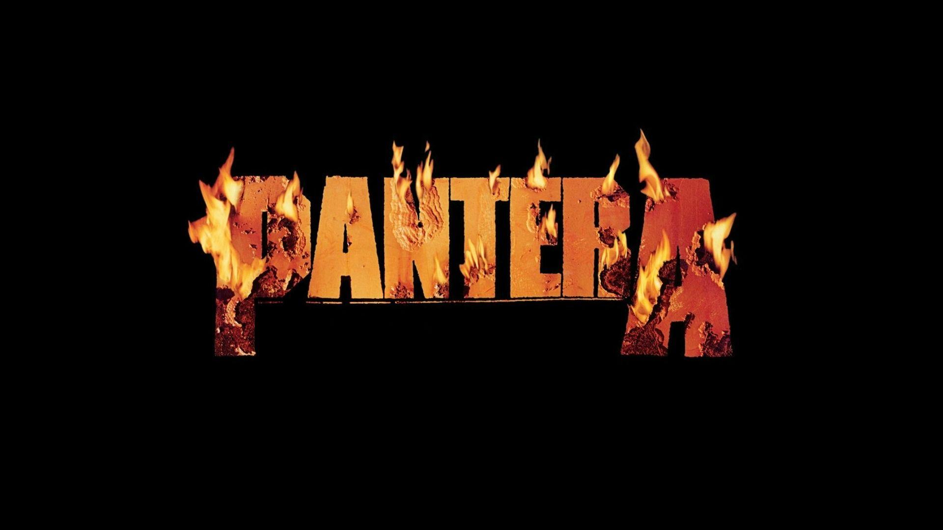 Download wallpaper music, metal, flame, logo, band, burning, pantera